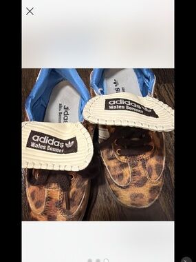 adidas Kids Leopard-Print Sneakers with Blue Lining